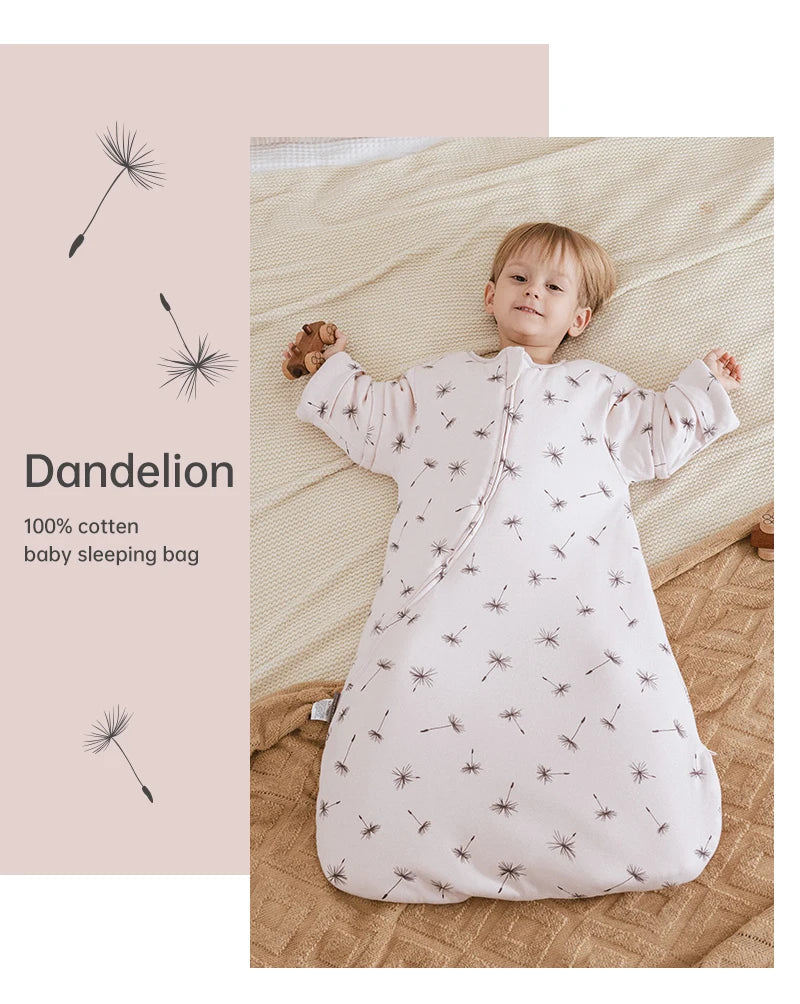 Sleeping Bag For Babies 0-24Months Thicker Winter Sleep Sack Removable Sleeves Kids Anti-Kick Prevent Cold Baby Blanket 3.5Tog