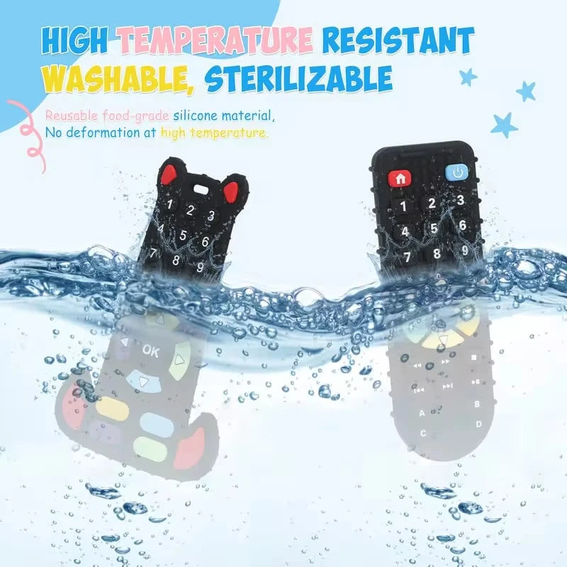 Baby Toys 0 12 Months Silicone Teething Toy Remote Control Shape Bear Teether Chew Toys Relief Teeth Gum Sensory Toys for Babies