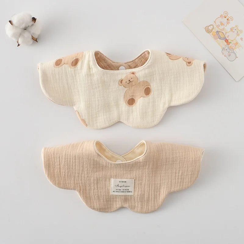 New Cute Cotton Baby Feeding Drool Bib Infants Two-sided Usable Saliva Towel Soft Burp Cloth For Newborn Toddler Kids Bibs