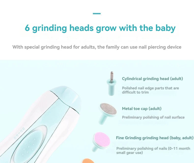 Baby Nail Grinder Electric Six-in-one Multi-head Anti-scratch Children Anti-meat Nail Clipping Manicure Suit Portable
