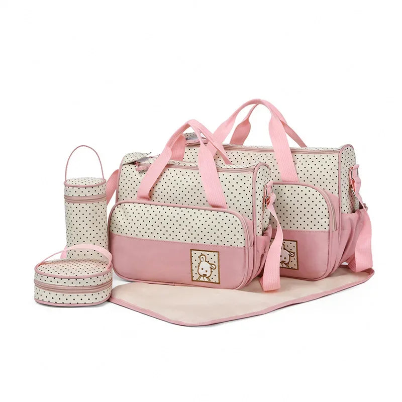 5pcs/set Large Capacity Baby Bag for Mom Travel Stroller Organizer Baby Diaper Bag Mummy Maternity Newborn Accessories Bag