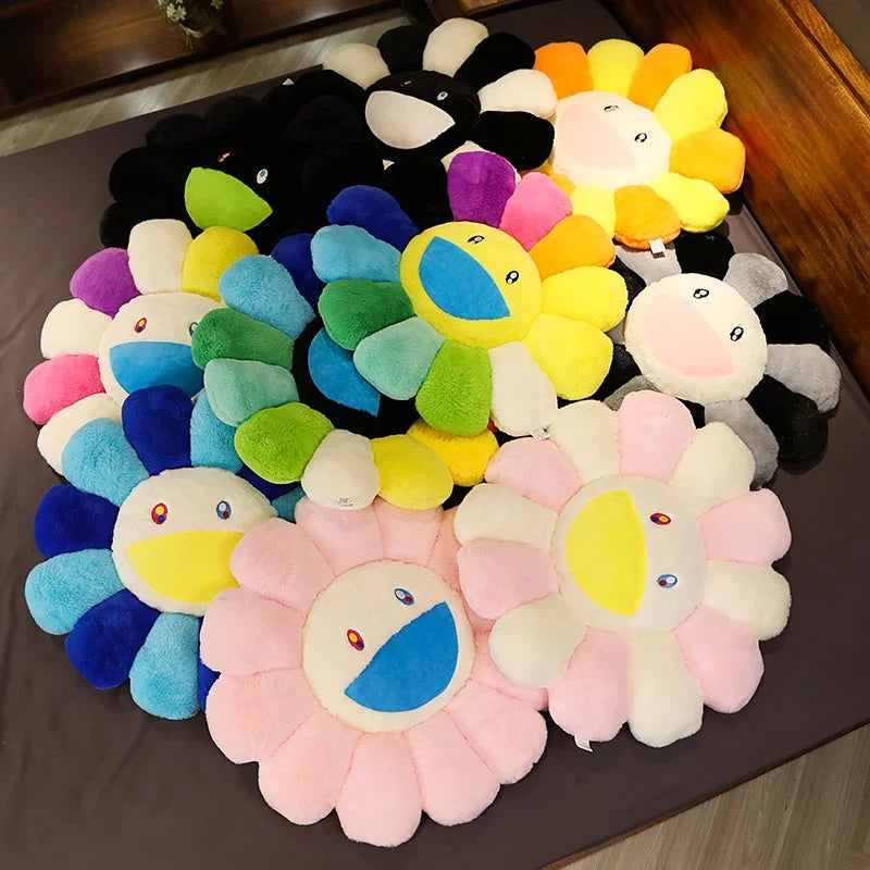 40/60cm Sunflower Plush Pillow Soft Plush Flower Pillow Plant Mat Sofa Bed Sleep Back Pillow Kawaii Room Decor Gifts