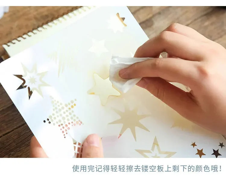 Journamm Finger Painting Kit Drawing Stencils Colorful Inkpad DIY Scrapbooking Creative Stationery Paint Tool School Supplies