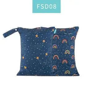 HappyFlute 2Pcs Waterproof Washable Dry And Wet Separation Baby Cloth Diaper Nappy Bag Travel Wetbag For Pool And Beach