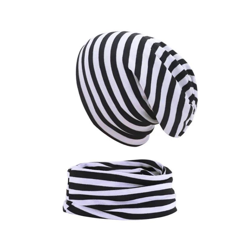 2pcs New Baby Hat Scarf Autumn Winter Soft Elastic Beanie Hats Cotton Newborn Bonnet Warm Accessories Set Boys Girls Hip Hop Cap