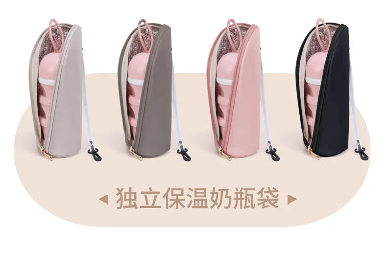 New Mommy Diaper Bags with Diaper Pad Nursing Bags Maternity USB Multifunctional Portable Large Baby Stroller Hanging Bag