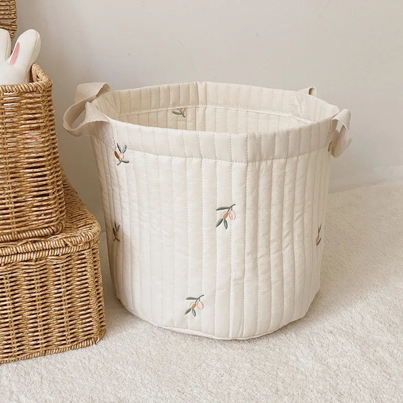 2022 New Diaper Bag Nappy Caddy Baby Items Toy Storage Bag for Newborn Crib Organizer Bedding Cotton Embroidery Mommy Bag Bebe