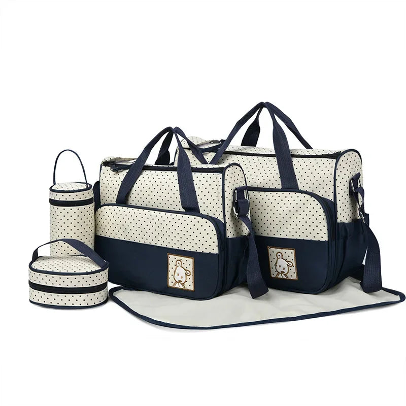5pcs/set Large Capacity Baby Bag for Mom Travel Stroller Organizer Baby Diaper Bag Mummy Maternity Newborn Accessories Bag