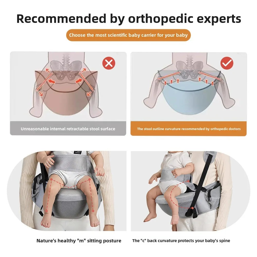 4-48 Mouths Baby Sling Bebes Waist Stool Baby Bag Carrier Wrap Portable Kid Hip Seat with Safety Sling Multifunctional Seat Belt