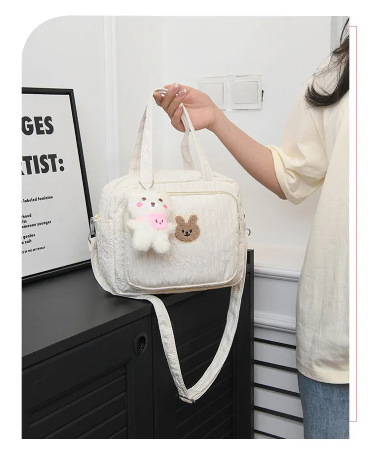 Baby Diaper Bags Maternity Mommy Bag Portable Multi-function Large Capacity Quilted Mom Travel Tote Bottle Storage with Pendant