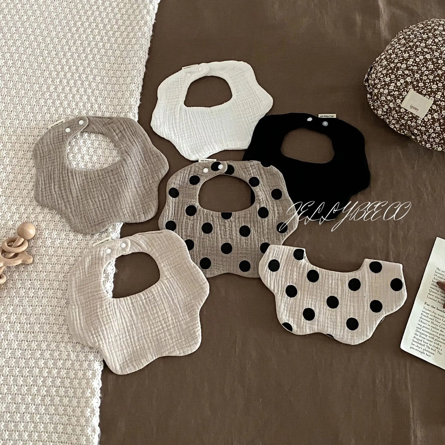 Boys and Girls Pure Cotton Candy Muslim Comfortable Saliva bib Baby Solid Lace Saliva Towel Saliva Towel Baby Supplies