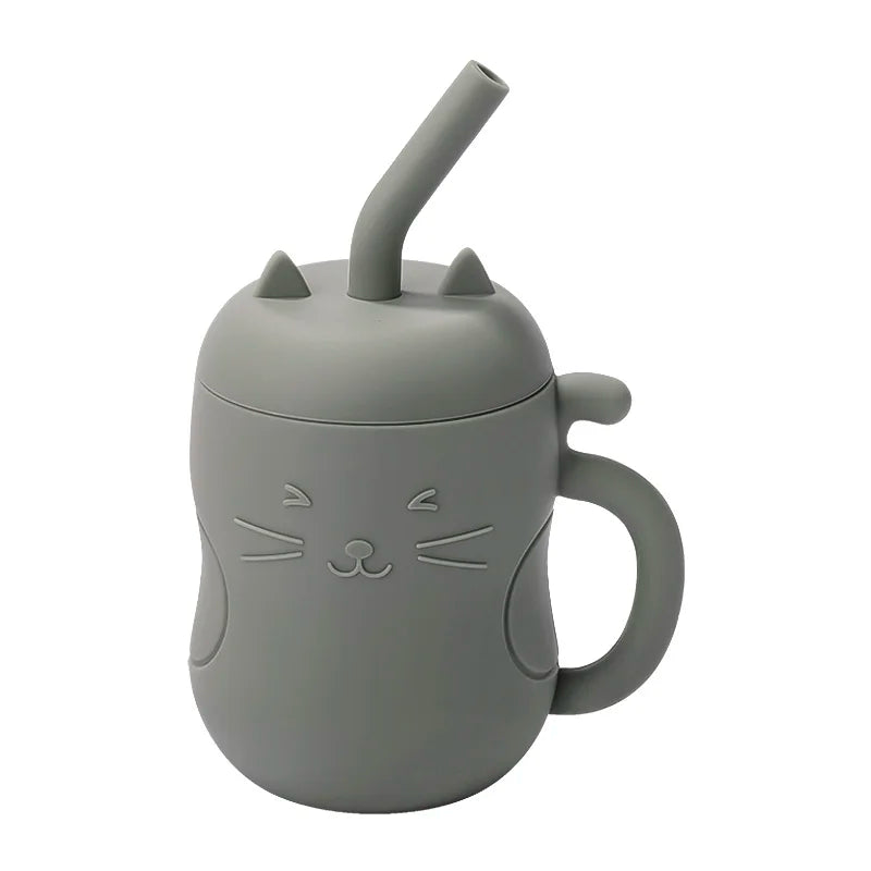 1pcs Baby Silicone Straw Cup BPA Free Portable Storage Snack Container Feeding Cup Kids Leakproof Learning Drink Cup