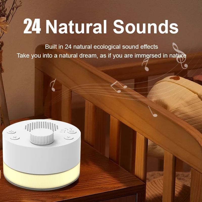 White Noise Machine with Warm Light 24 Natural Sounds Sleep Aid Deep Relaxation Soothing Sleep Aid Equipment