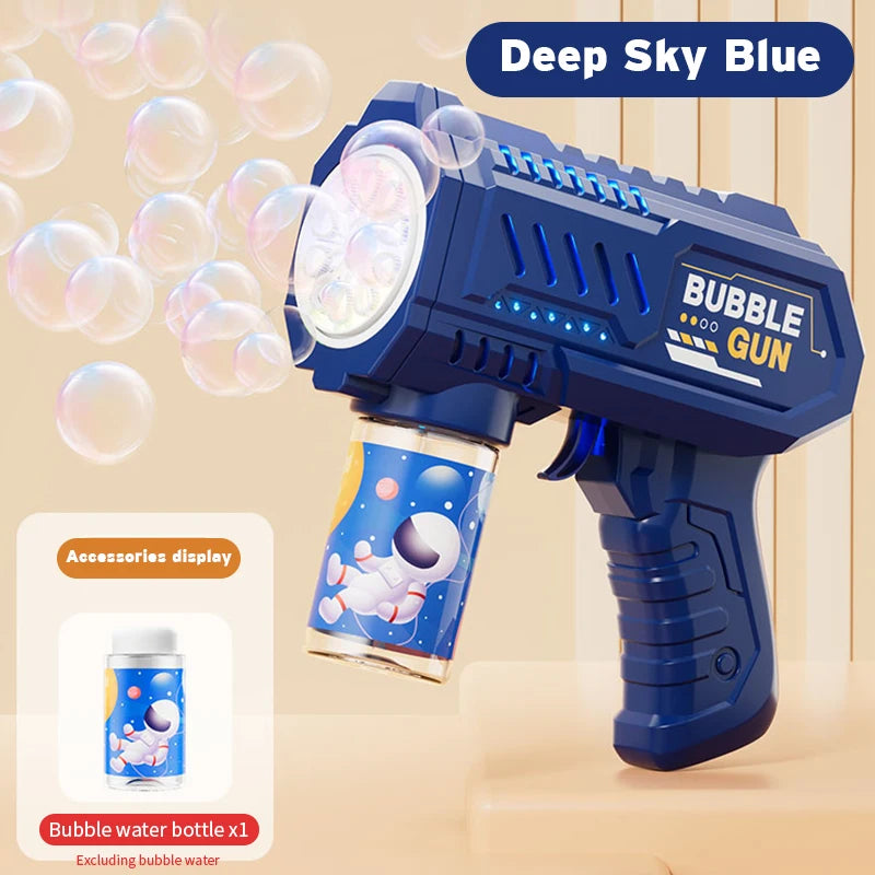 Full-Automatic Space Bubble Blowing Toy Bubble Gun Outdoor Bubble Machine Gift Holiday Gift Toy (Without Bubble Water)