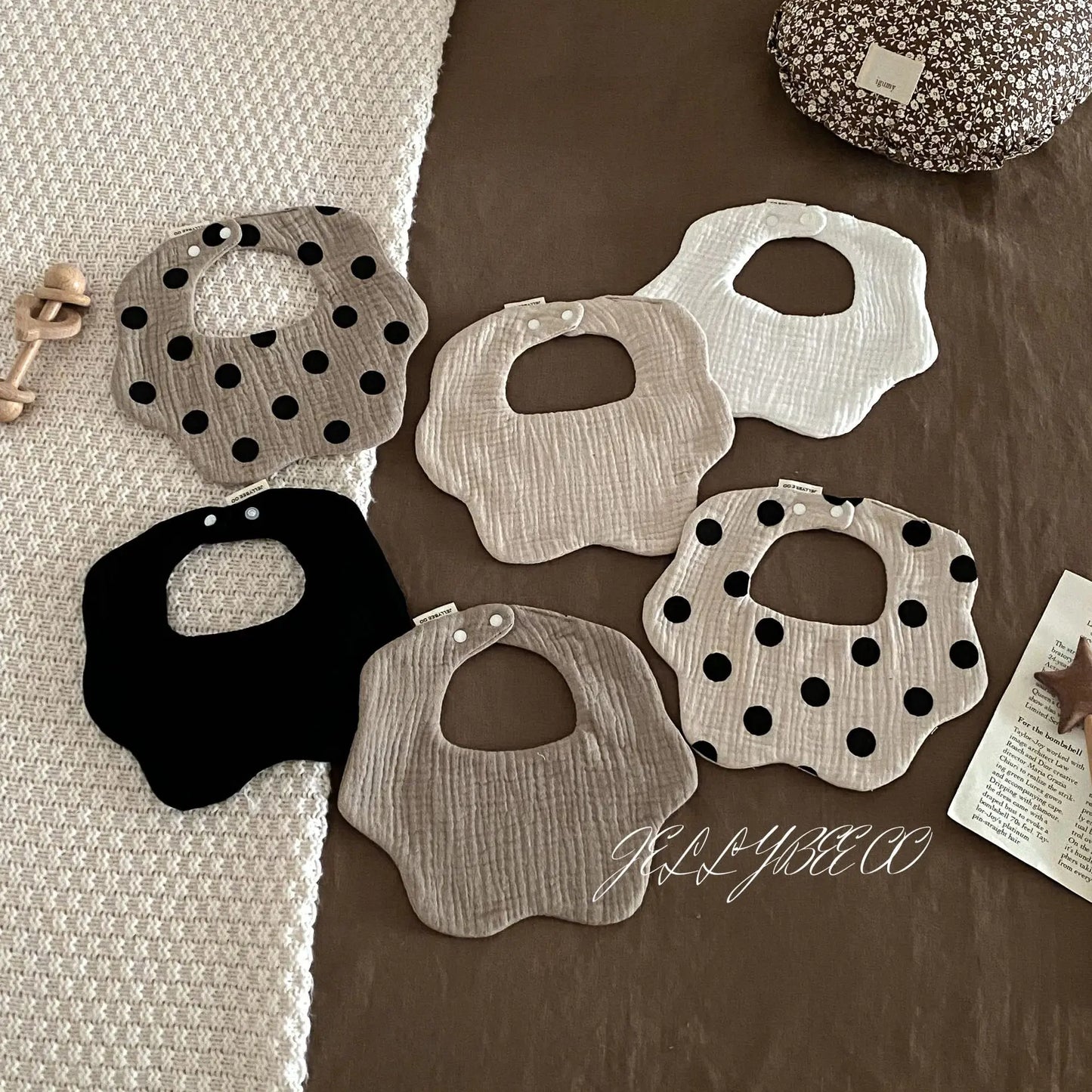 Boys and Girls Pure Cotton Candy Muslim Comfortable Saliva bib Baby Solid Lace Saliva Towel Saliva Towel Baby Supplies