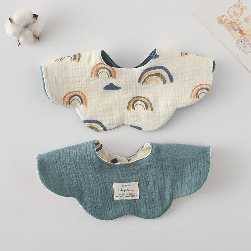 New Cute Cotton Baby Feeding Drool Bib Infants Two-sided Usable Saliva Towel Soft Burp Cloth For Newborn Toddler Kids Bibs