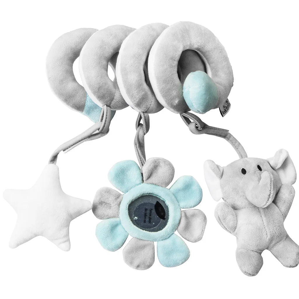 Newborns Spiral Hanging Activity Stroller Toy Baby Carseat Toy Black & White Lion Koala Rattle for Crib Mobile Sensory Toy Gift