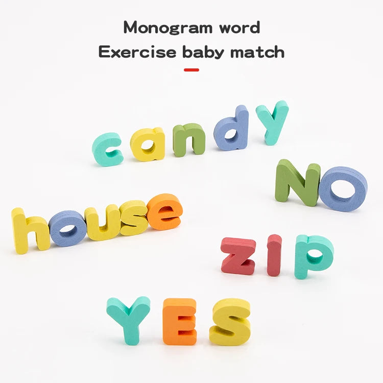 Wooden Educational Abc Puzzle Upper Case and Lower Case Letters for Birthday Gifts Boys Girls Family Game Children Preschoolers