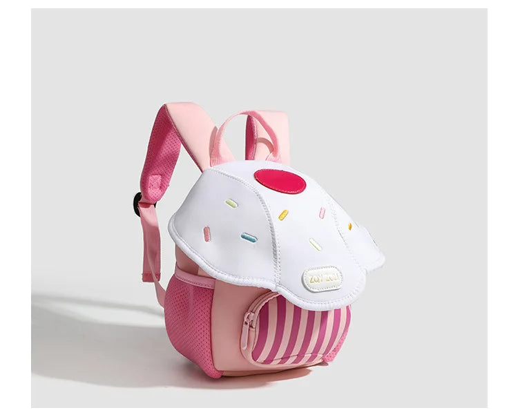 Kid Backpack Cute Mushroom Apple Kindergarten Cartoon Pink Mini Travel Bag Schoolbag Preschool Gift for Toddler Girl Boy 3-6