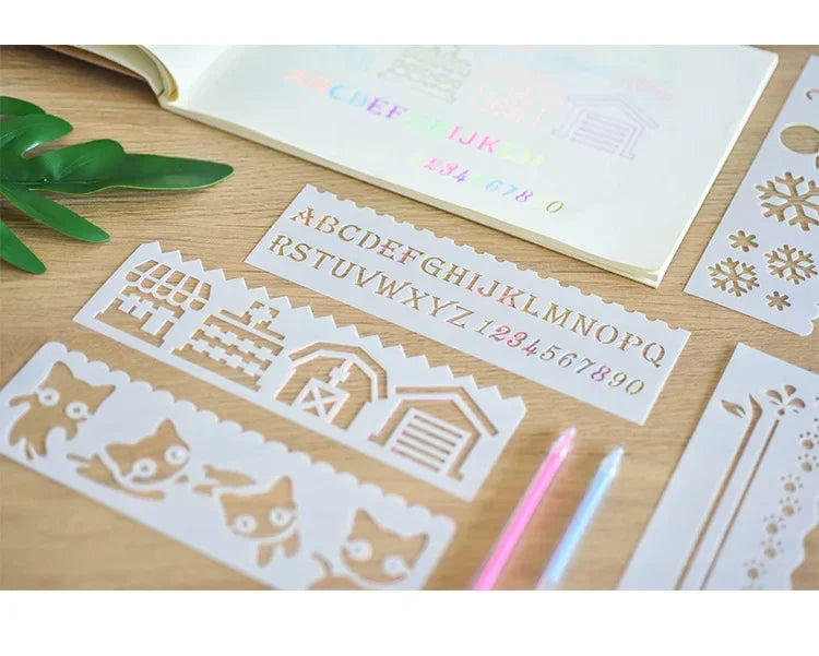 Journamm Finger Painting Kit Drawing Stencils Colorful Inkpad DIY Scrapbooking Creative Stationery Paint Tool School Supplies