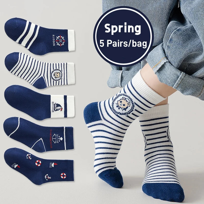 1-9T Kids Boys Girls Socks Autumn Cozy Sock Cute Bear Pattern Cotton Socks Children
