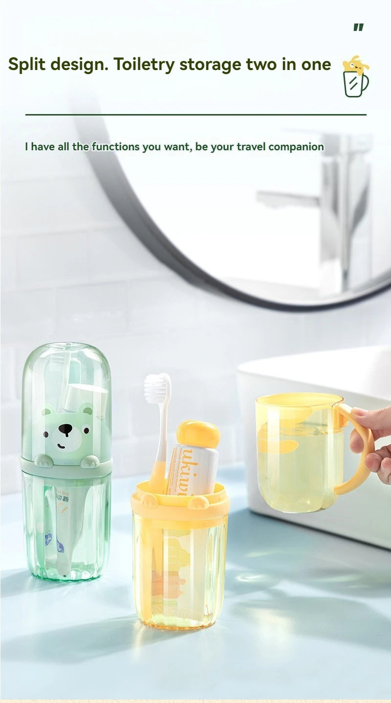 Travel Mouthwash Cup, Brushing Cup, Toothbrush, Toothbrush Cup, CHILDREN'S Set, Portable Home Washing and Toothpaste Storage