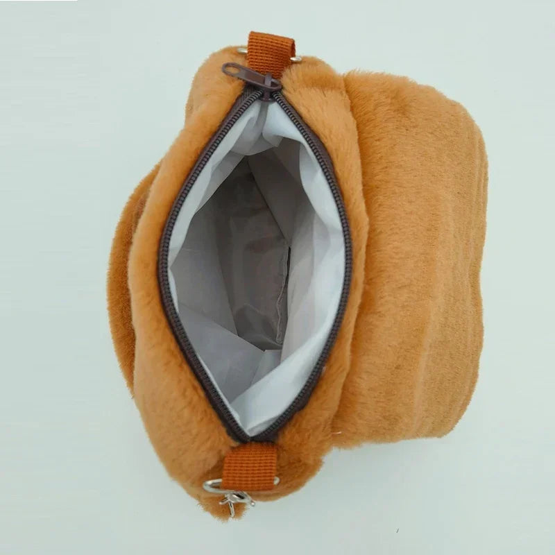 Student School Bag Artificial Fur Plush Capybara Bag Casual All-match Fur Bag Large Capacity Backpack School Backpack Mochila