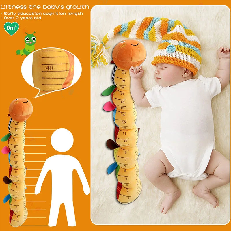 Baby Rattle Musical Caterpillar Worm Soft Infant Plush Toys Educational Interactive Sensory Toy for Babies Newborn Toddler Gift