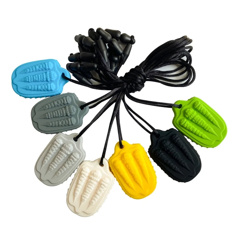 Baby Silicone Teether Kids Chew Necklace Sensory Chewy Pendant Teething Toys for Autism ADHD Special Needs