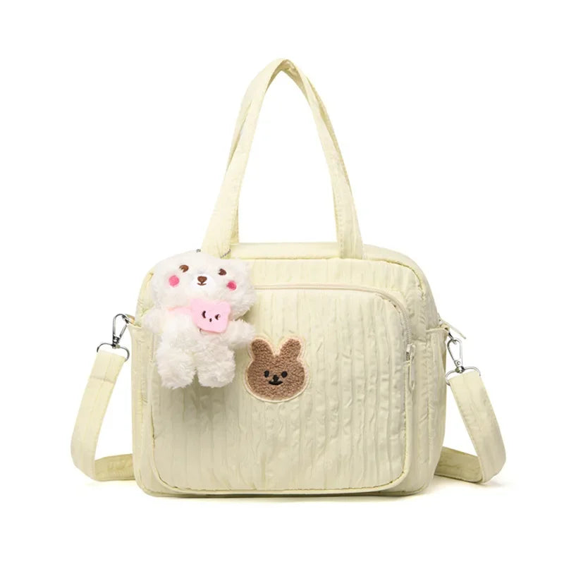 Baby Diaper Bags Maternity Mommy Bag Portable Multi-function Large Capacity Quilted Mom Travel Tote Bottle Storage with Pendant