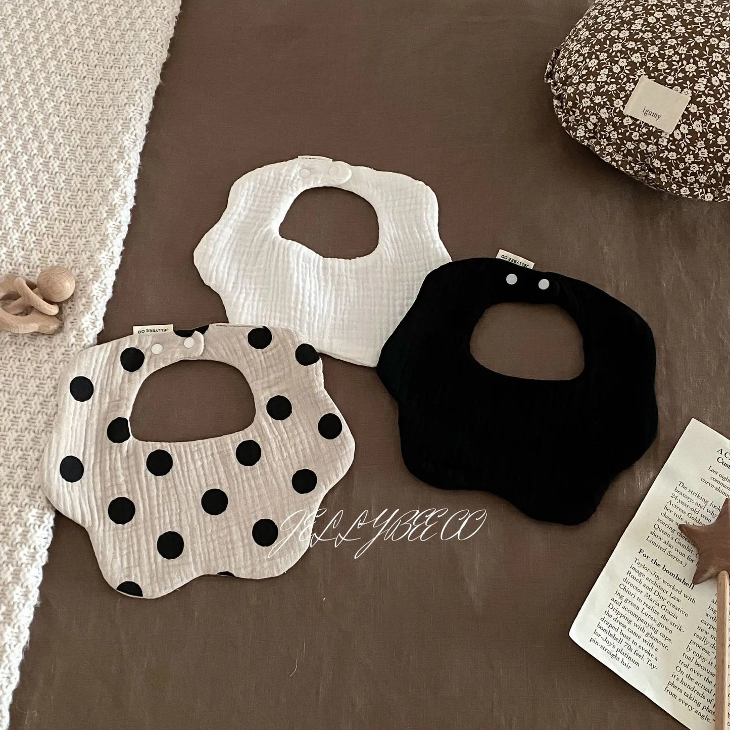 Boys and Girls Pure Cotton Candy Muslim Comfortable Saliva bib Baby Solid Lace Saliva Towel Saliva Towel Baby Supplies