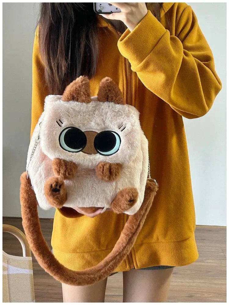 Student School Bag Artificial Fur Plush Capybara Bag Casual All-match Fur Bag Large Capacity Backpack School Backpack Mochila