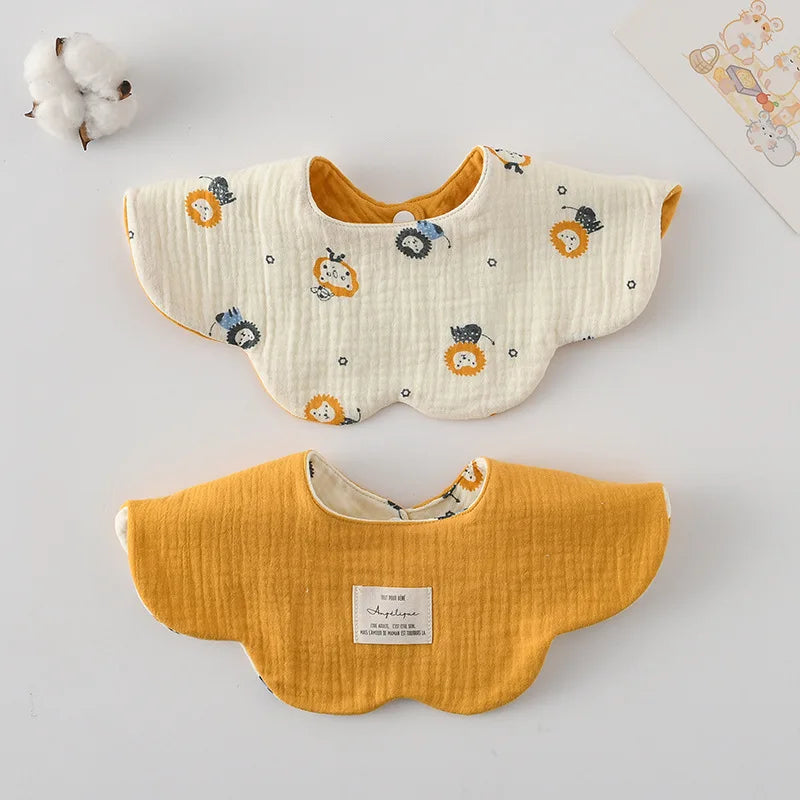 New Cute Cotton Baby Feeding Drool Bib Infants Two-sided Usable Saliva Towel Soft Burp Cloth For Newborn Toddler Kids Bibs