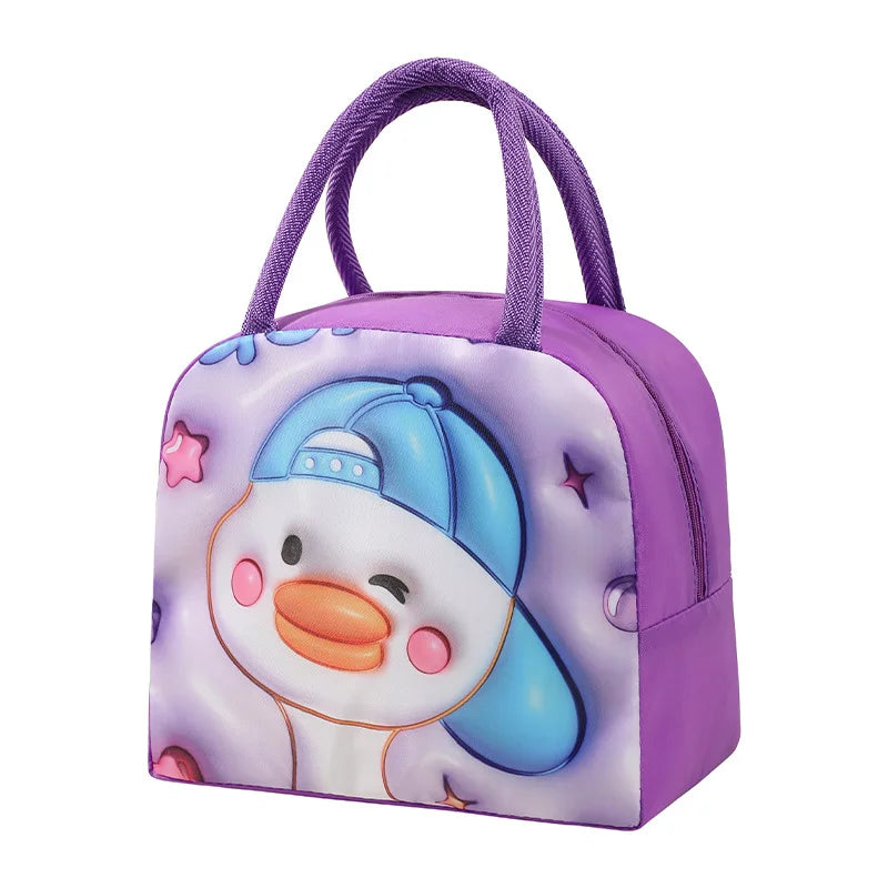 Kids Lunch Bag for School Portable Thermal Bag Children Cartoon Insulated Lunch Bag Cooler Bento Pouch Dinner Container Handbags