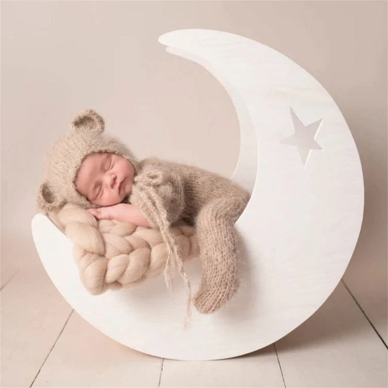 Baby Outfit Newborn Photography Props mohair Knitted Bear Rompers Footed Jumpsuit Hat 2pcs/Sets Photography Clothing Accessories