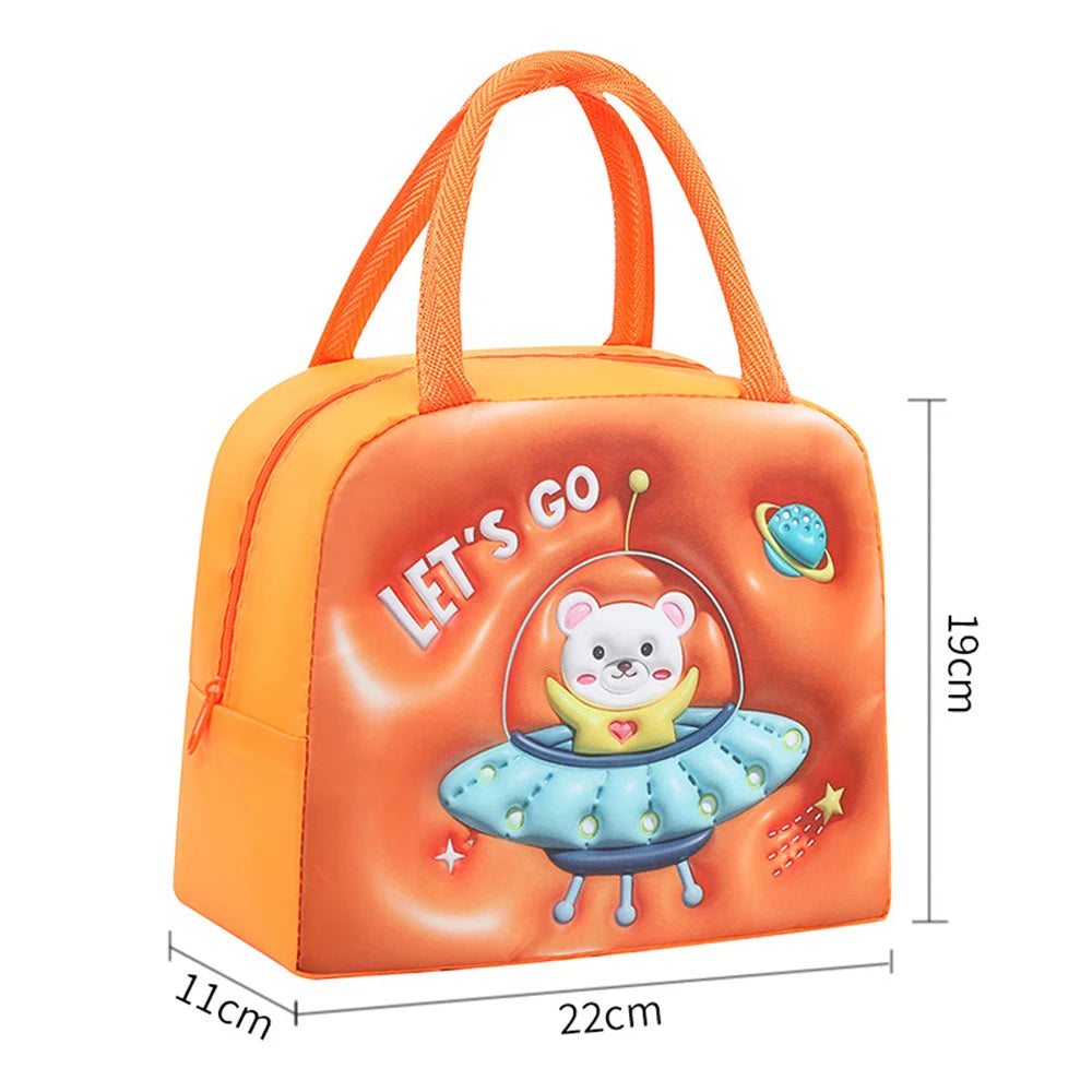Kids Lunch Bag For School Portable Thermal Bag Children Cartoon Insulated Lunch Bag Cooler Bento Pouch Dinner Picnic Handbags
