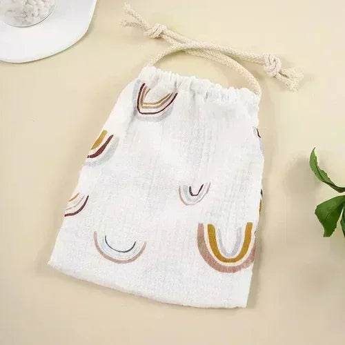 Printed Flower Mommy Bag Baby Diaper Bag Cotton Nappy String Pocket Stroller Carry Pack Travel Outdoor Diaper Storage Bag