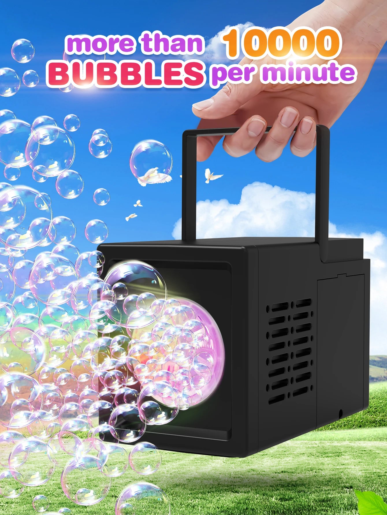 10 Hole Stage Outdoor Bubble Blowing Toy Kindergarten Handheld Small Double Hole Bubble Machine without Battery and Bubble Water