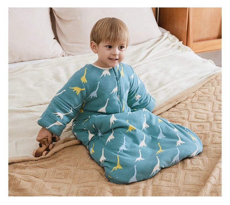 Sleeping Bag For Babies 0-24Months Thicker Winter Sleep Sack Removable Sleeves Kids Anti-Kick Prevent Cold Baby Blanket 3.5Tog