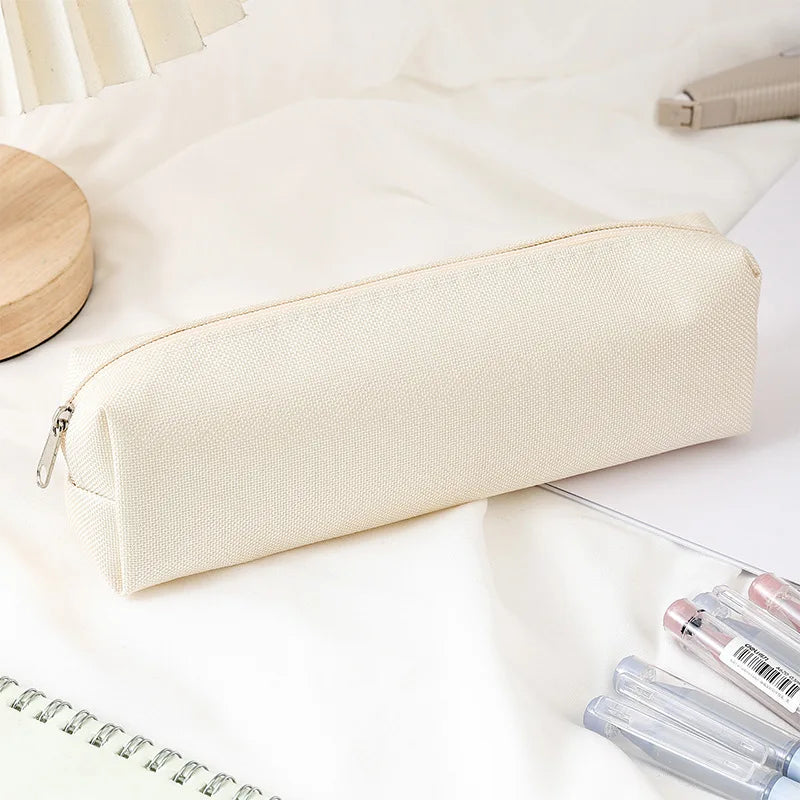 Simple Pencil Case School Supplies Pencil Cases Estuche Escolar Solid Color School Stationery Kalemlik Trousse Pencil Pouch