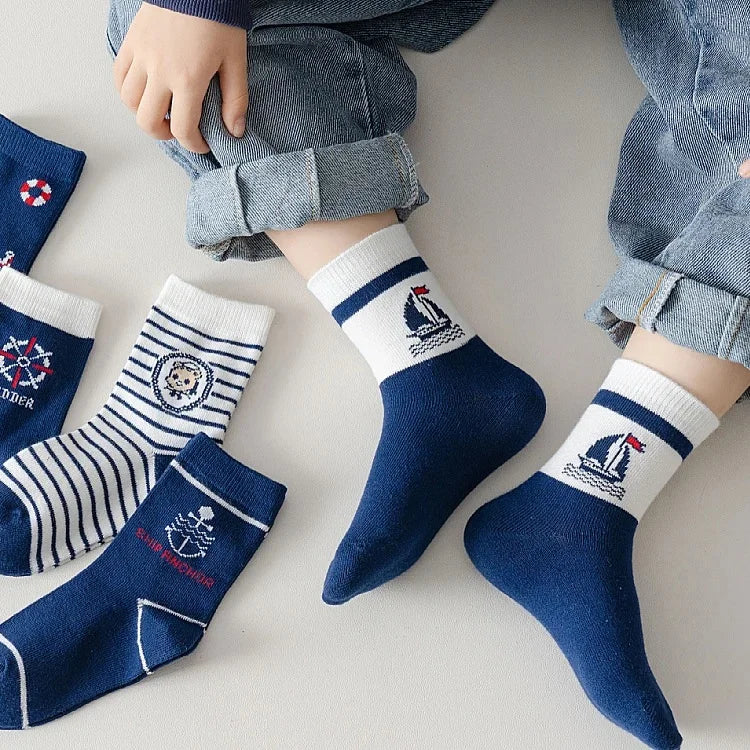 1-9T Kids Boys Girls Socks Autumn Cozy Sock Cute Bear Pattern Cotton Socks Children