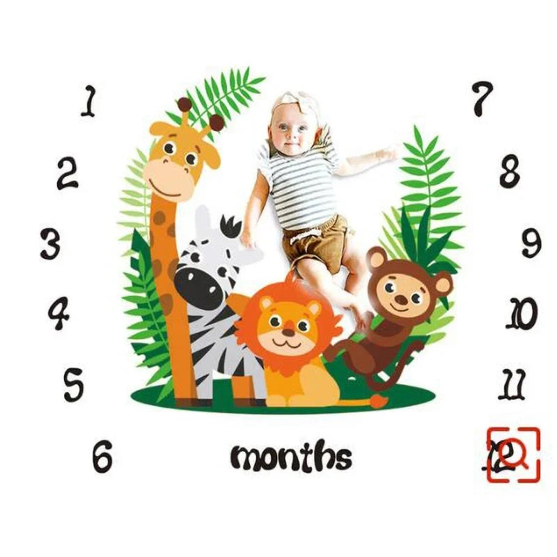 Background Blankets Play Mat Baby Milestone Photo Props Calendar Boy Girl Newborn Photography Props Cloth Photo Accessories