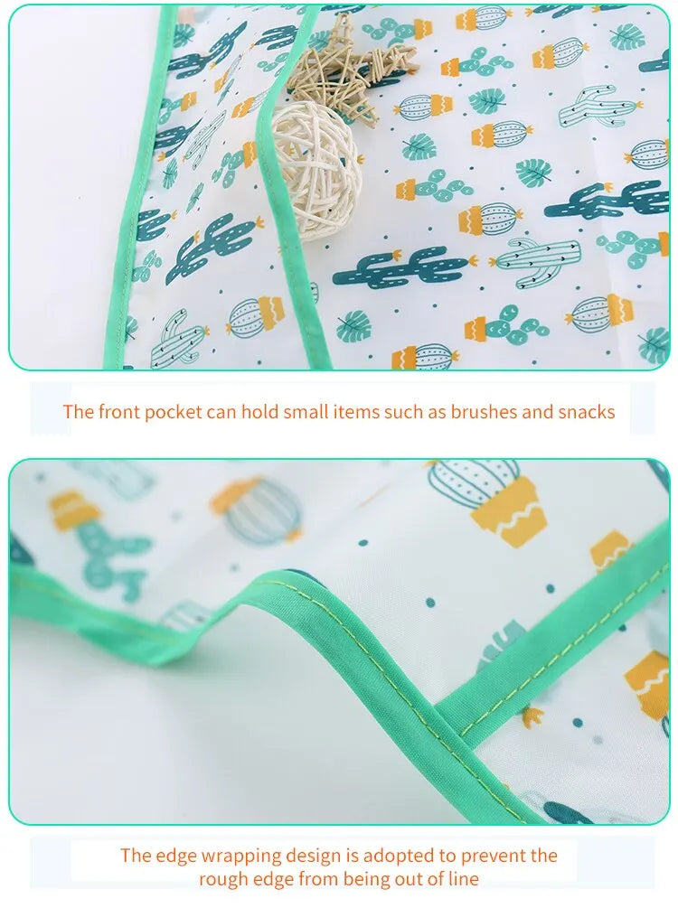 1 PCS Cute Bibs Baby Waterproof Long Sleeve Apron Animals Cartoon Kids Feeding Apron Bib Baby Stuf