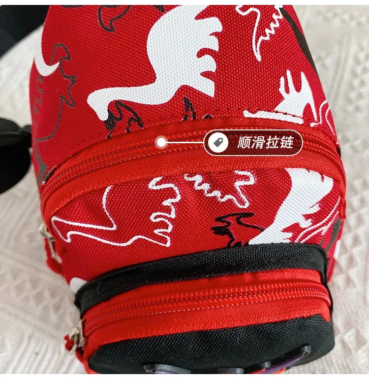 Kids Waist Bags Cartoon Dinosaur Print Outdoor Travel High Capacity Crossbody Zipper Bag Girl Boy Gift Children Chest Pouch Pack