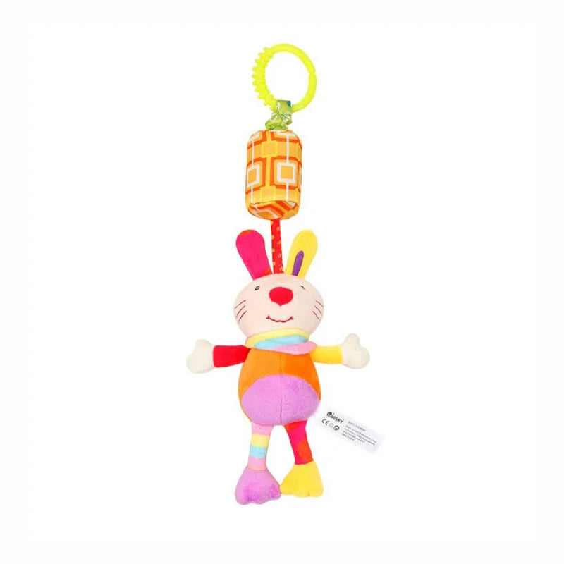 Baby Hanging Rattles Soft Sensory Learning Toy Plush Animals Stroller Infant Car Bed Crib Travel Activity for Babies Toddlers