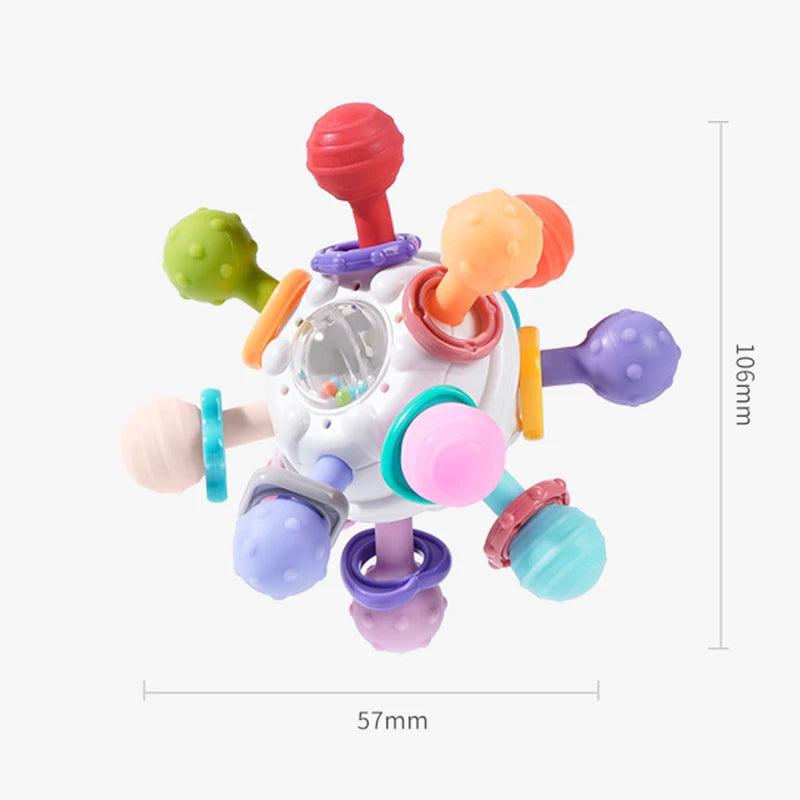 Montessori Baby Teething Toys Sensory Chew Teething Ball Rattle Grasping Activities Babies Toys for 0-18 Months Girls Boys Gifts
