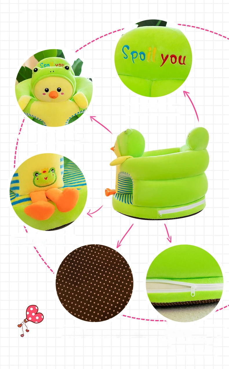 Cute Baby Sofa Support Seat Cover Plush Chair LearningTo Sit Feeding Chair Comfortable Toddler Nest Puff Washable Without Filler