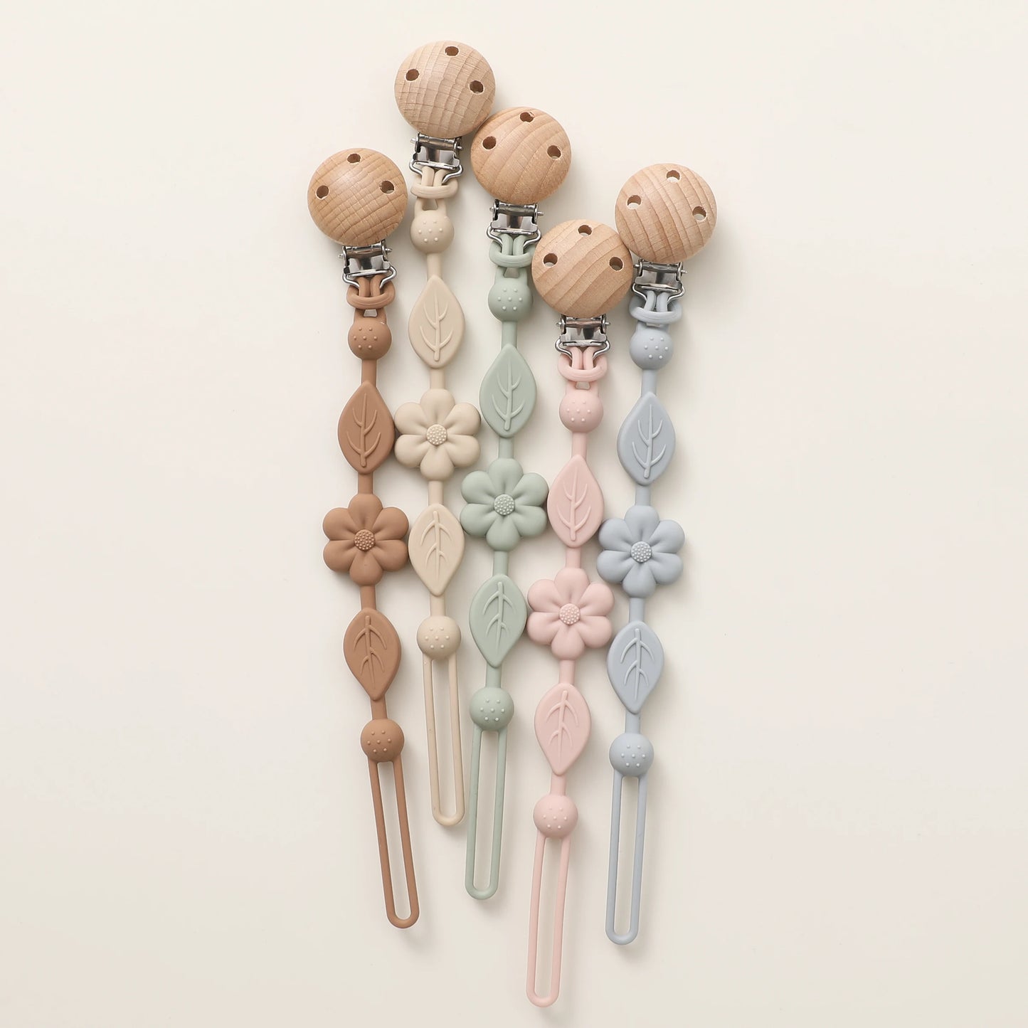 1pcs Baby Silicone Pacifier Chains, Flower Anti Loss Adjustable Pacifier Holder For Newborn, Suitable For Baby Toy Products