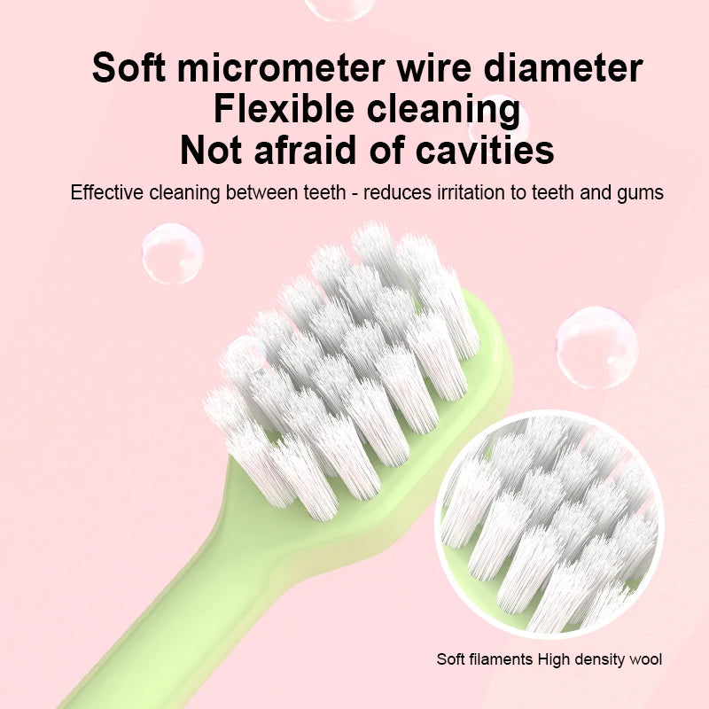 4/10 pcs Children's soft bristled toothbrush, cleaning and protecting gums, suitable for babies aged 6-12 years old