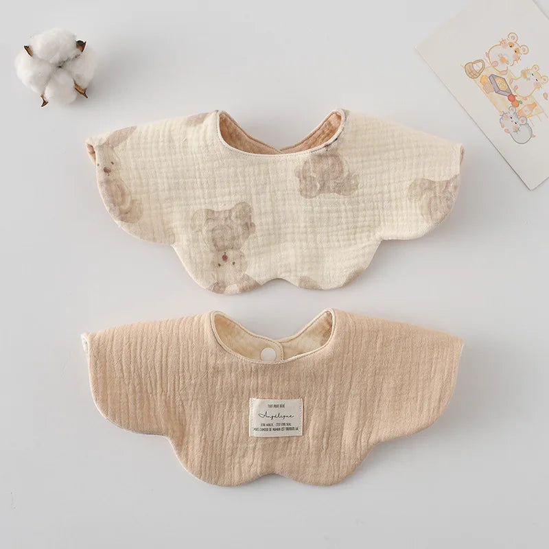 New Cute Cotton Baby Feeding Drool Bib Infants Two-sided Usable Saliva Towel Soft Burp Cloth For Newborn Toddler Kids Bibs